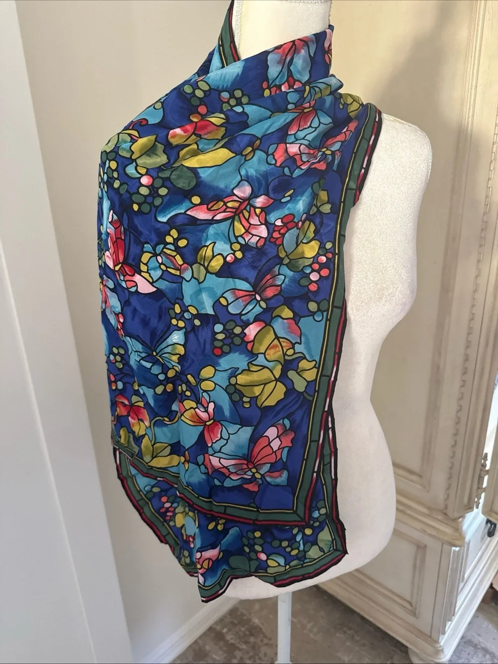 Vintage Floral silk scarf
